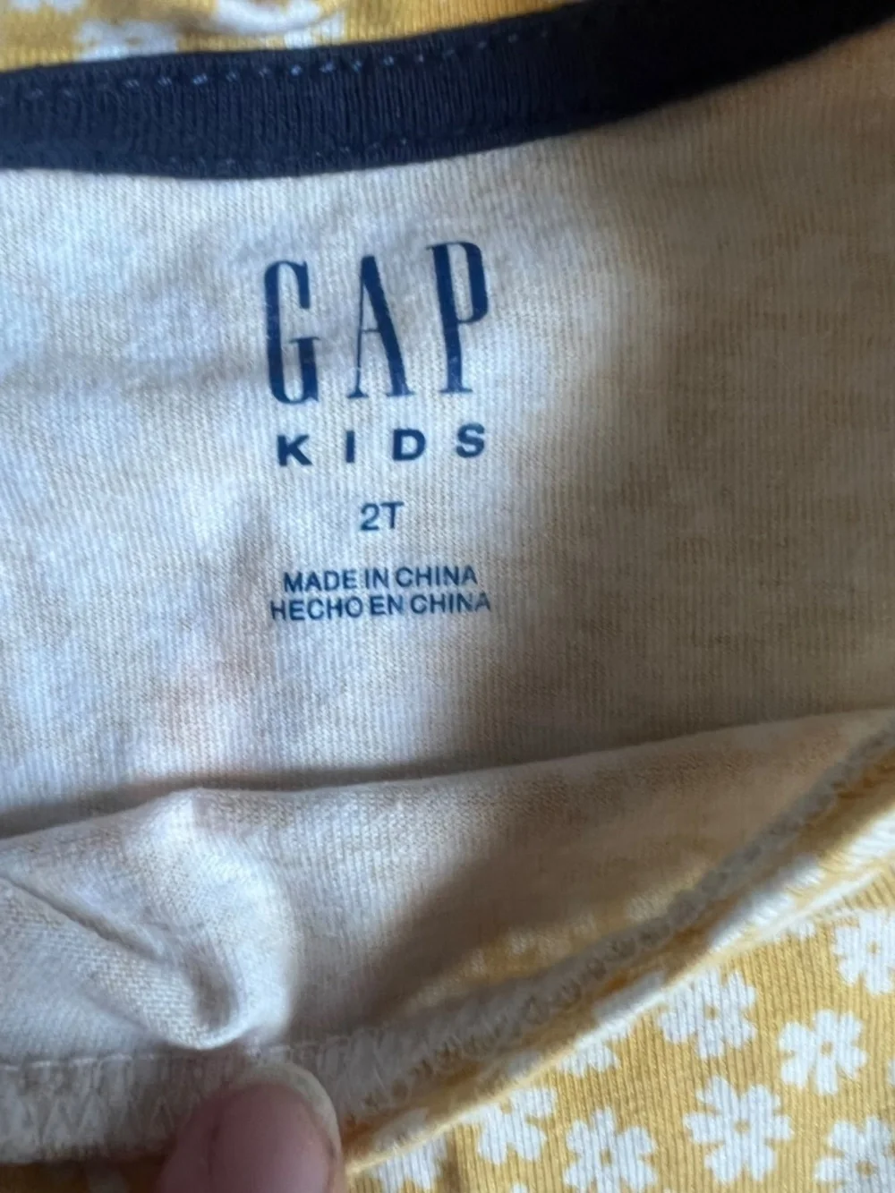 GAP 2T Girls Yellow Dress with White Flowers, 100% Cotton
